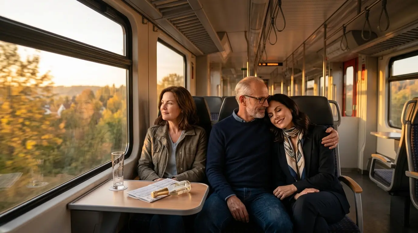 Die ruhige Rückfahrt in der S6 am Abend